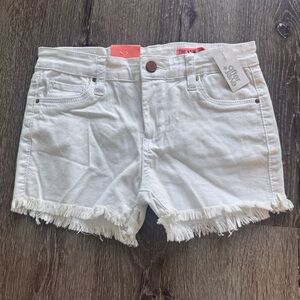 Blank NYC White Fringe Jean Shorts